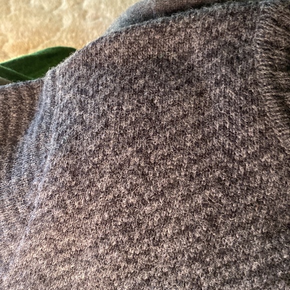 Lorenzo Magni Italy Wool Sweater Size Large Light & Dark Gray Stripes Crew Neck - Picture 5 of 12